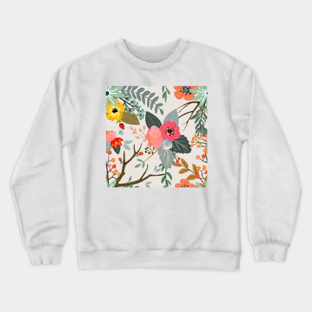 Blooming peony flower pattern Crewneck Sweatshirt by gronly